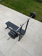 Halterbank met dumbells 80 kg, Gebruikt, Ophalen of Verzenden