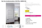 Ben Kos handdoekradiator 122x75cm 1000W Wit, Doe-het-zelf en Verbouw, Verwarming en Radiatoren, Ophalen, Radiator, Nieuw, 60 tot 150 cm