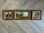 Drieluik B. De Vries ; vermoedelijk Giethoorn, Antiek en Kunst, Kunst | Schilderijen | Klassiek, Ophalen of Verzenden