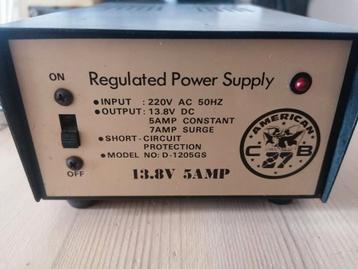 Gereguleerde Voeding 13.8V 5A beschikbaar voor biedingen