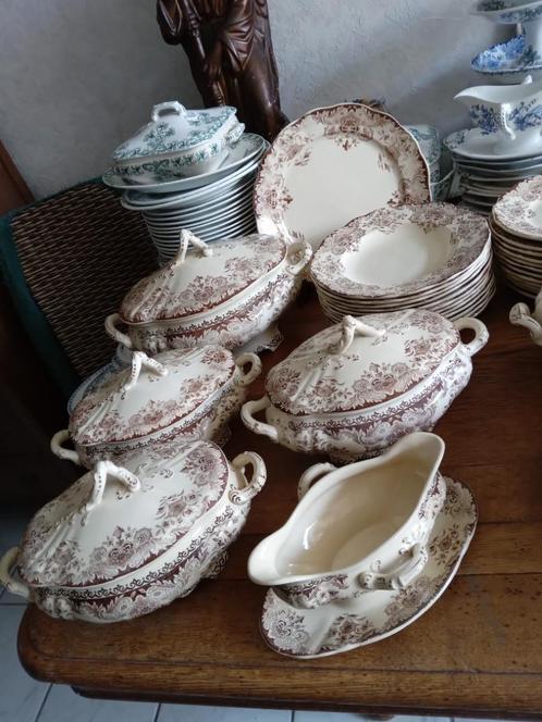 12 pers eetservies B.F.K. Dordrecht (oude Boch Belgie, Antiek en Kunst, Antiek | Servies compleet, Ophalen