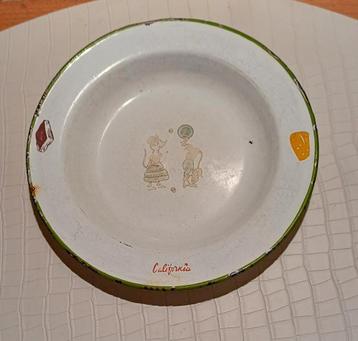 Vintage Emaille bord California, 1965-1970 beschikbaar voor biedingen