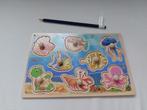 Houten nopjespuzzel zeedieren, Ophalen of Verzenden, Zo goed als nieuw, Van hout, Minder dan 10 stukjes