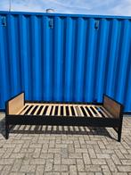 Modern Mangohouten bed, Ophalen, 90 cm, Eenpersoons, Bruin