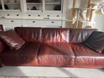 Machalke Lederen Bank - Beschadigd, Huis en Inrichting, Ophalen, 250 tot 300 cm, Gebruikt, Rechte bank