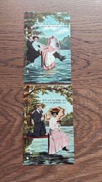 Romantiek.Wie met de liefde spot is de grootste zot en …, Ophalen of Verzenden, Voor 1920, Ongelopen, Overige thema's