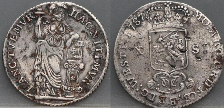X Stuiver 1787 West Friesland VOC - schaars!, Postzegels en Munten, Munten | Nederland, Losse munt, Overige waardes, Vóór koninkrijk