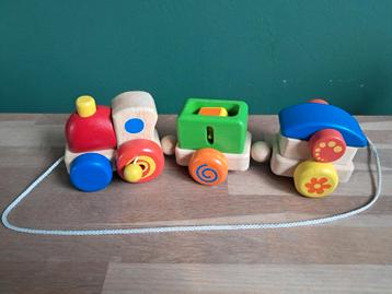 De Groene Merel houten trein wonderworld trekfiguur beschikbaar voor biedingen
