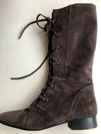 Te koop: Italiaanse leren veterlaarzen, taupe, maat 39, Bruin, Lage of Enkellaarzen, Ophalen of Verzenden, Gedragen