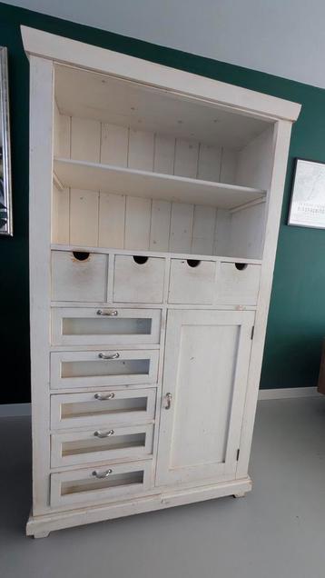 Brocante apothekerskast / buffetkast met 10 lades  beschikbaar voor biedingen