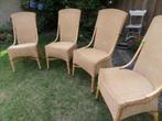 4 Lloyd Loom stoelen, Huis en Inrichting, Stoelen, Ophalen, Gebruikt, Bruin, Riet of Rotan