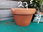 Italiaanse terracotta bloempot wijde 27,5w-19hoog Miekje's, Tuin en Terras, Bloempotten, 40 cm of meer, ., Rond, Ophalen of Verzenden