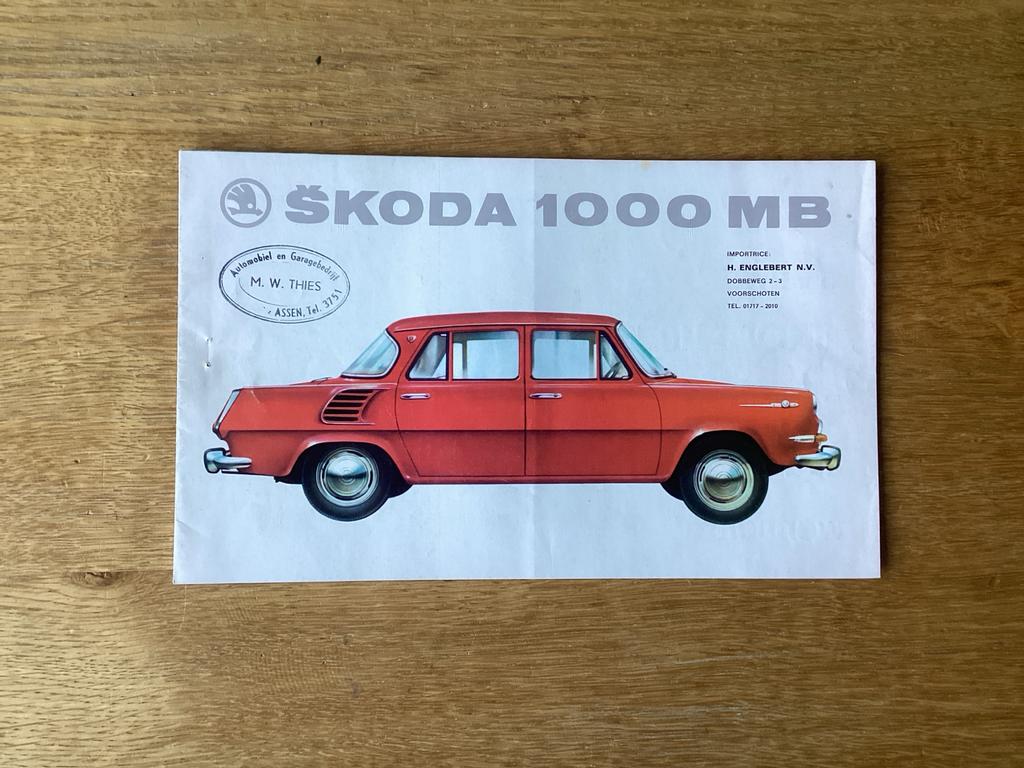 Škoda 1000 MB Brochure - Origineel!, Ophalen of Verzenden, Gelezen, Overige merken