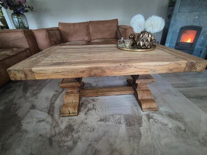 Teak houten Kloostertafel - 130x70cm salontafel, Huis en Inrichting, Tafels | Eettafels, Zo goed als nieuw, 50 tot 100 cm, 100 tot 150 cm