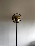 Design vloerlamp goud smoke glas – inclusief lichtbron, Huis en Inrichting, Lampen | Vloerlampen, Ophalen, Zo goed als nieuw, Glas