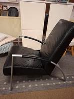 2 X Harvink design zwart lederen relax club fauteuils, Ophalen, Gebruikt, 75 tot 100 cm, 50 tot 75 cm