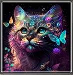 40x40cm poes Diamond painting, Ophalen of Verzenden, Nieuw, Knutselwerk