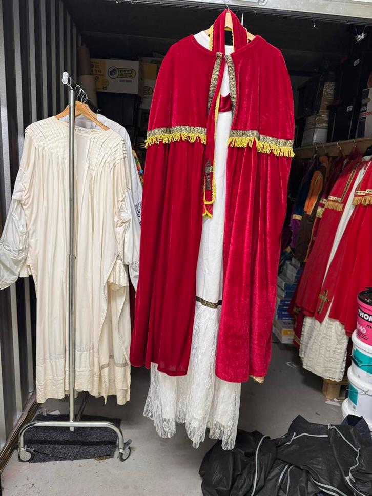 Sinterklaaspak compleet + gratis staf!, Kleding | Dames, Carnavalskleding en Feestkleding, Zo goed als nieuw, Kleding, Kerstmis of Sinterklaas
