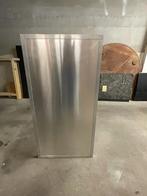 rechthoekige metalen salontafel met grijs gemeleerde poten, Ophalen, Gebruikt, 100 tot 150 cm, 50 tot 75 cm