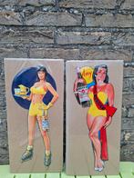 2 reclameborden Pin-up Berger, Verzamelen, Ophalen of Verzenden, Nieuw, Reclamebord