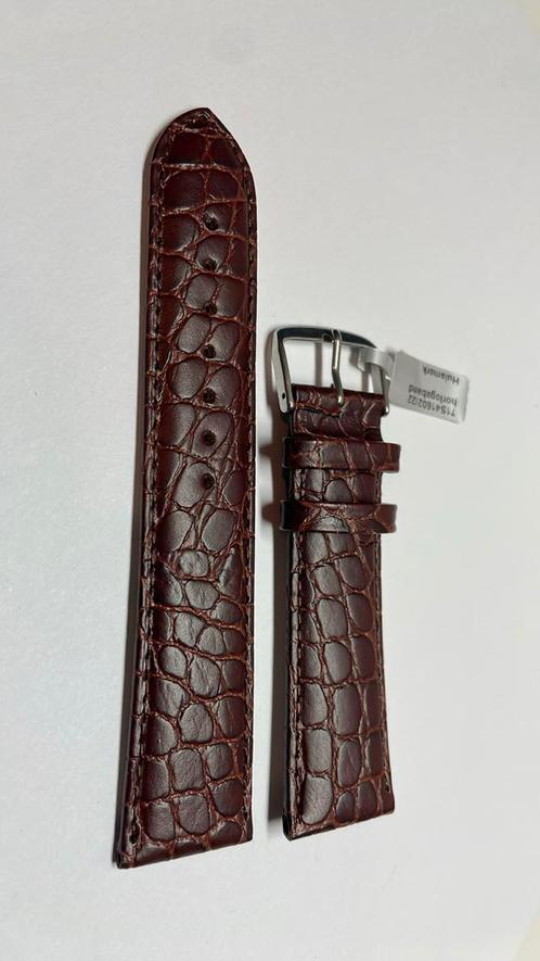 Horlogeband 22mm leer bruin, Sieraden, Tassen en Uiterlijk, Overige Accessoires, Nieuw, Verzenden