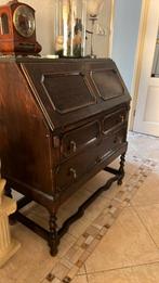 oude secretaire donker eiken met veel vakjes en bureaublad, Ophalen, Gebruikt