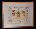 Marjolein Bastin Borduurwerk met Kader, Antiek en Kunst, Kunst | Etsen en Gravures, Ophalen