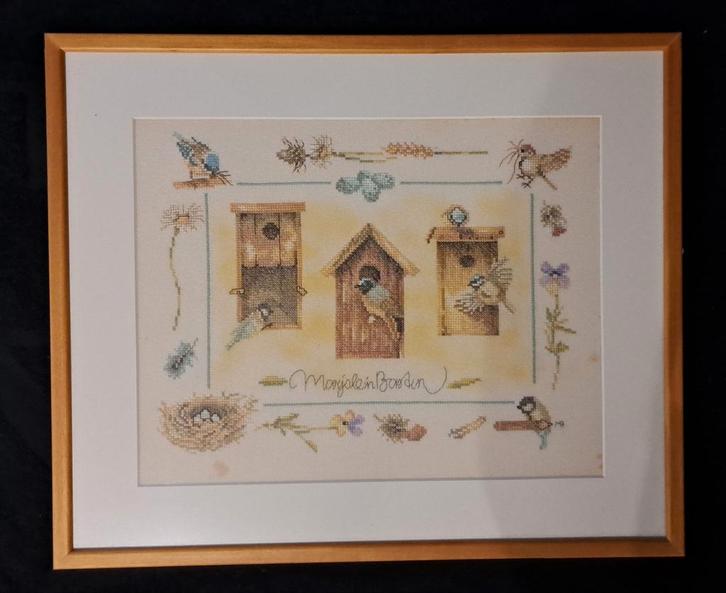 Marjolein Bastin Borduurwerk met Kader, Antiek en Kunst, Kunst | Etsen en Gravures, Ophalen