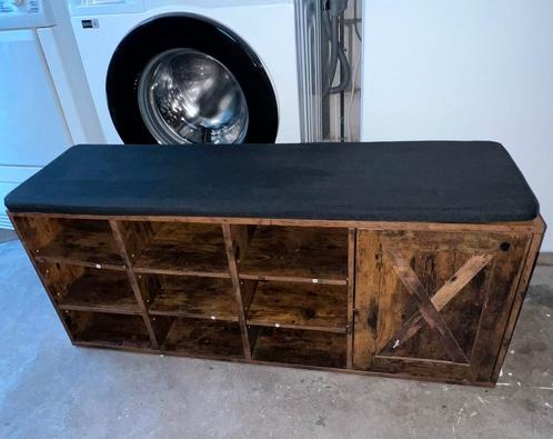 Vintage schoenenbank/verwijderbare kussen/planken110x30x48, Huis en Inrichting, Kasten | Schoenenkasten, Zo goed als nieuw, Ophalen