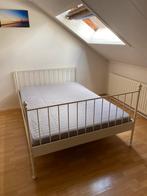Tweepersoonsbed 140-200 creme wit incl matras+lattenbodem, Kinderen en Baby's, Kinderkamer | Bedden, Ophalen, Gebruikt, 70 tot 85 cm