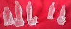 Glazen kerstgroep, 8-delig gesatineerd glas, Antiek en Kunst, Ophalen of Verzenden