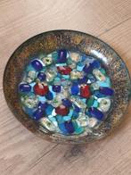 Prachtig design bord 16x16 cm met glas mozaïek met  metaal., Antiek en Kunst, Kunst | Designobjecten, Ophalen of Verzenden