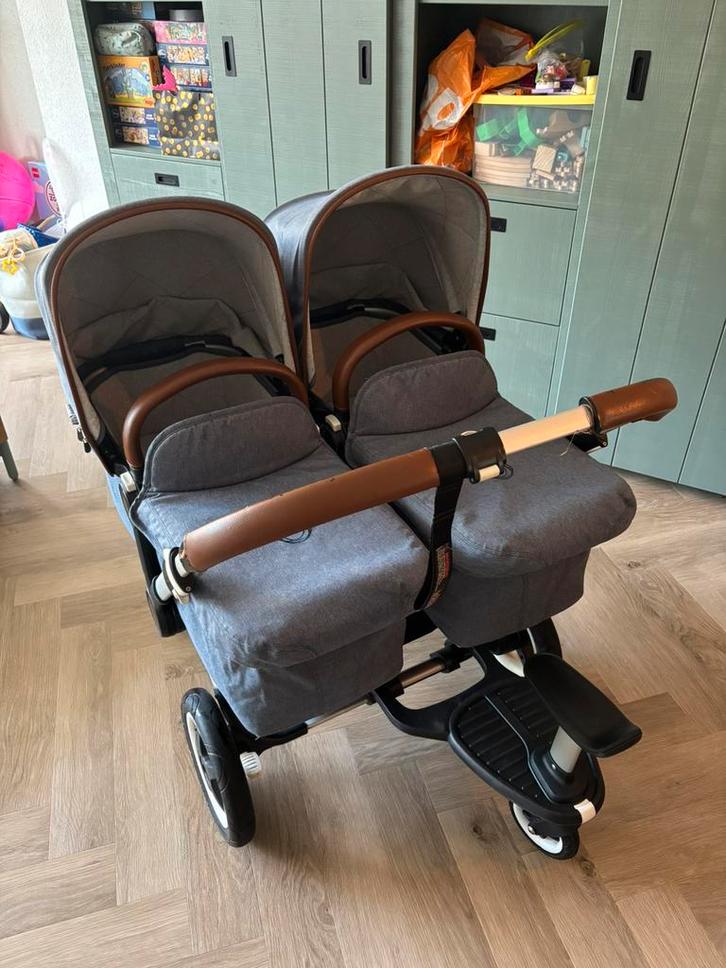 Bugaboo Donkey Jeans regenhoes meerijplank adapter voetenzak, Kinderen en Baby's, Kinderwagens en Combinaties, Gebruikt, Bugaboo