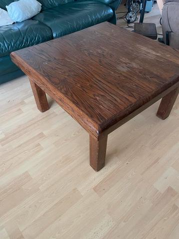 Houten Woonkamer Tafel + Bijzettafeltje beschikbaar voor biedingen