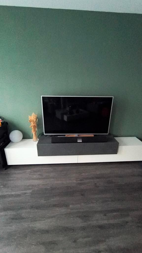 Hoogglans Dressoir Kast Wit/Grijs - 270cm Breed 0640133246, Huis en Inrichting, Kasten | Televisiemeubels, Gebruikt, Minder dan 100 cm