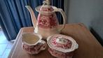 Victoria Rood Societe Ceramique Koffiepot & Melk/Suiker Set, Ophalen