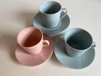 Set 3 ARABIA GAK Espesso-Koffie Kop Schotel Pastel, Ophalen of Verzenden, Zo goed als nieuw, Overige stijlen, Kop(pen) en/of Schotel(s)