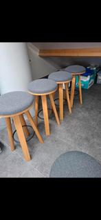 4 Luxe Eiken Barkrukken, Ophalen, Gebruikt, Met voetsteun, 60 tot 90 cm