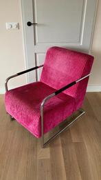 Opvallend kleurrijke zuurstok roze fauteuil met chroom frame, Hotel chique, modern, hip, kleurrijk, opvallend, Metaal, 75 tot 100 cm