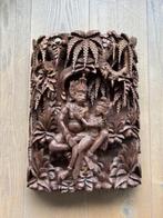 Handgesneden Balinese houten wandsculptuur – liefdesscène, Ophalen of Verzenden