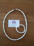 Handgemaakt Witte afgaanse jade ketting en armband, Sieraden, Tassen en Uiterlijk, Edelstenen, Ophalen of Verzenden, Zo goed als nieuw