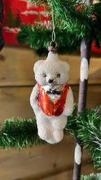 Antiek Kerst ornament, Ijsbeer vel van gemalen glas., Diversen, Kerst, Ophalen of Verzenden