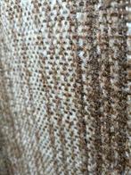 Vintage bruin beige grof geweven linnen ? gordijn (KG15), Ophalen of Verzenden, Gebruikt, Beige, 100 tot 150 cm