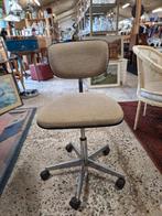 Vintage bureaustoel bureau stoel aluminium stof hoogte verst, Ophalen, Gaming bureaustoel, Gebruikt, Grijs