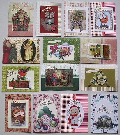 Set 25x zelfgemaakte kerstkaarten / wenskaarten kerst (b), Hobby en Vrije tijd, Kaarten | Zelfgemaakt, Nieuw, Kerst, Verzenden