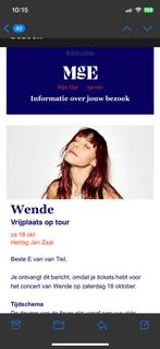 Kaartjes Wende concertgebouw vanavond, Tickets en Kaartjes, Twee personen