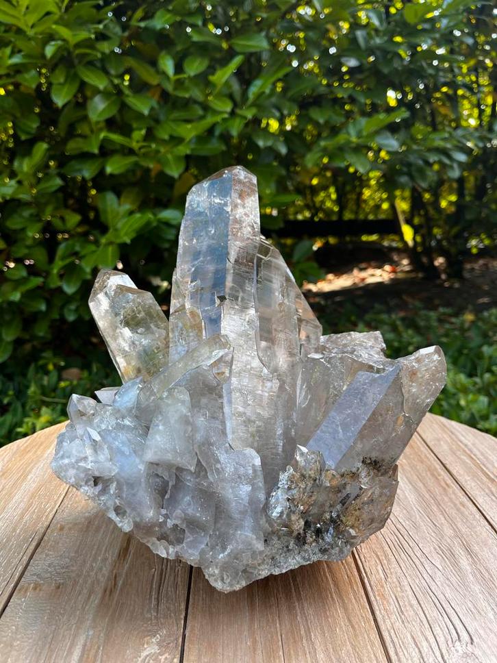 Rookkwarts Cluster – Natuurlijk Kunstwerk - onbewerkt, Verzamelen, Mineralen en Fossielen, Mineraal, Ophalen of Verzenden