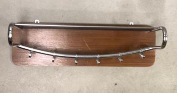 Vintage kapstok hout - chroom  beschikbaar voor biedingen