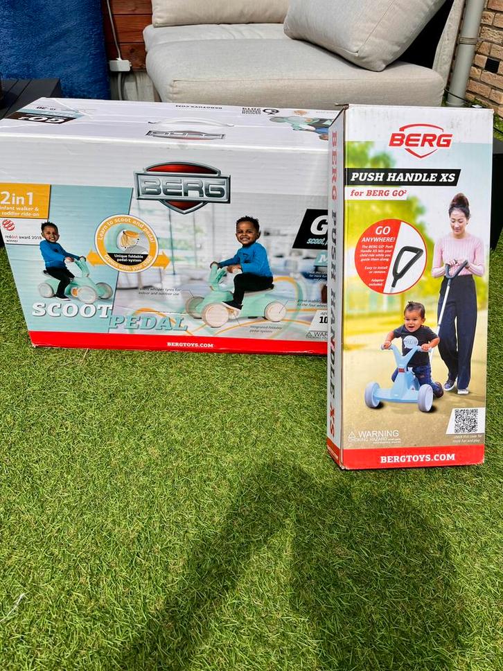 Berg go2 mint incl. duwstang in doos!, Kinderen en Baby's, Speelgoed | Buiten | Voertuigen en Loopfietsen, Zo goed als nieuw, Loopfiets