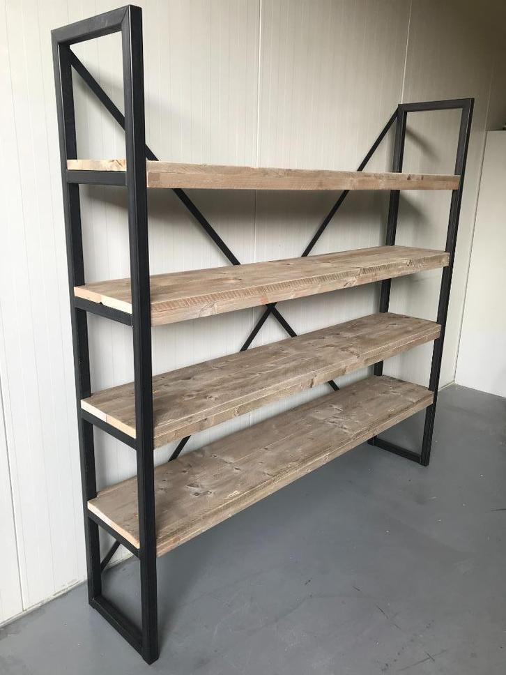 Industriële Stellingkast steigerhout. (TIP!), Huis en Inrichting, Kasten | Stellingkasten, Nieuw, Ophalen of Verzenden